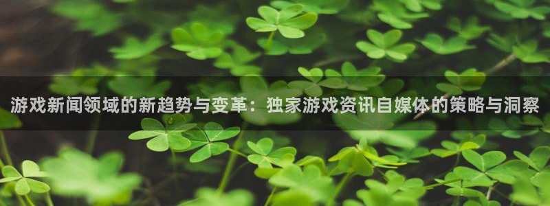 欧博娱乐的意思：游戏新闻领域的新趋势与变革：独家游戏资讯自媒